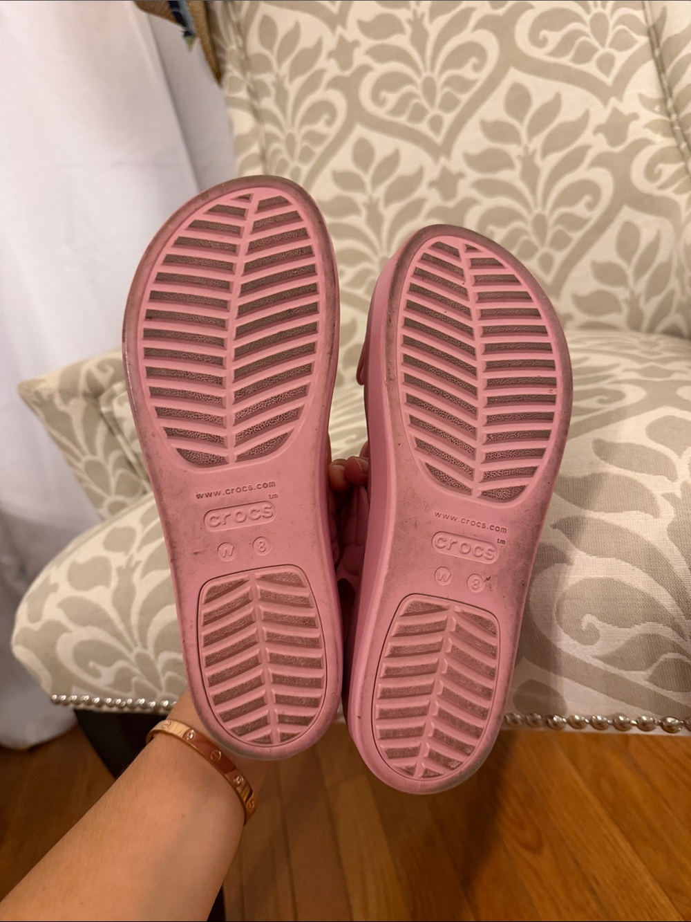 CROCS Pink Braided Platform Slide Sandals for Women - Picture 4 of 5
